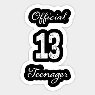 Official Teen 13th Birthday Gift For Girl and Boys Sticker